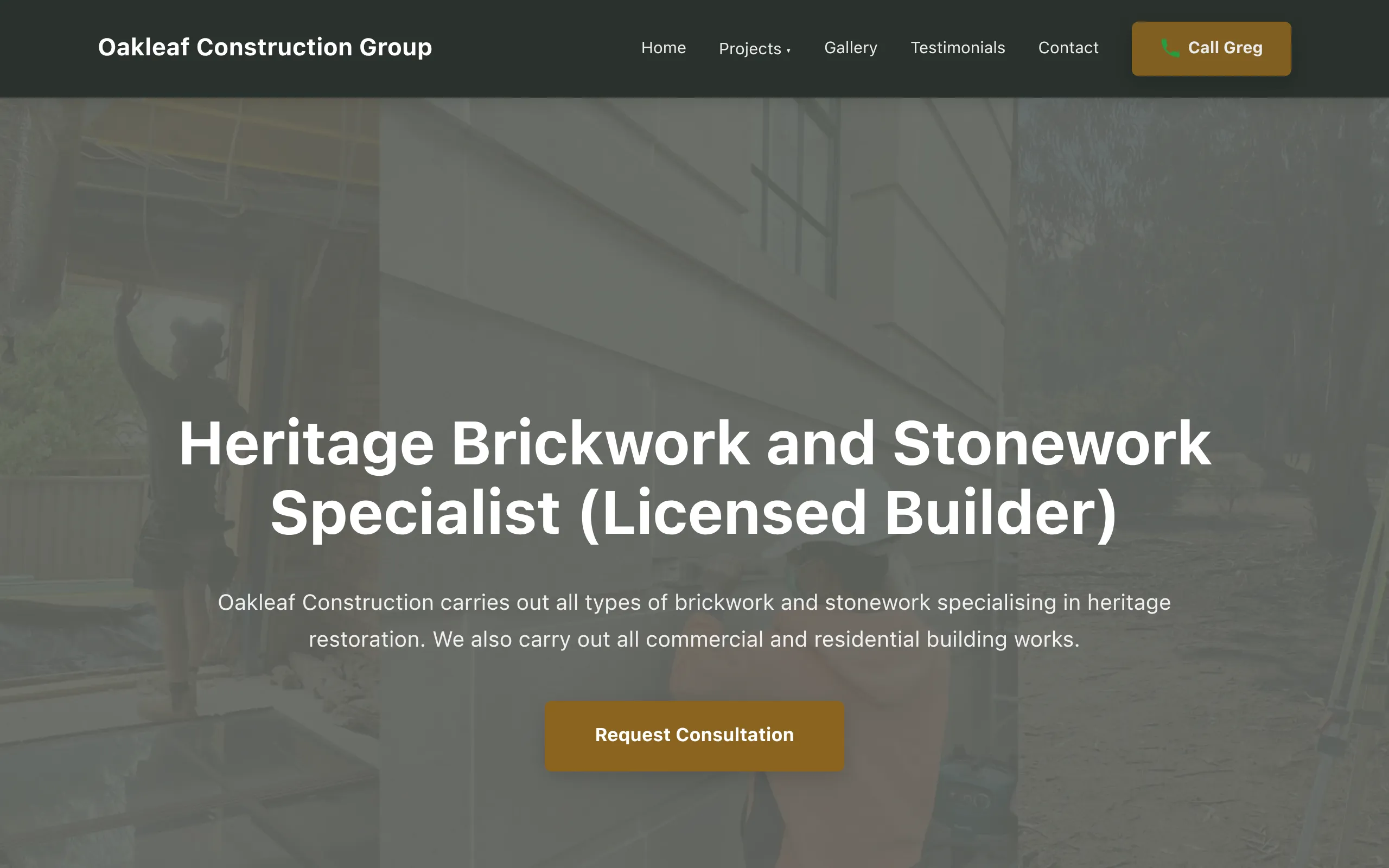Oakleaf Construction Group website preview
